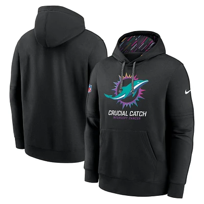 Men's Nike Black Miami Dolphins 2024 NFL Crucial Catch Club Pullover Hoodie