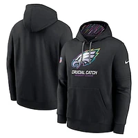 Men's Nike Black Philadelphia Eagles 2024 NFL Crucial Catch Club Pullover Hoodie