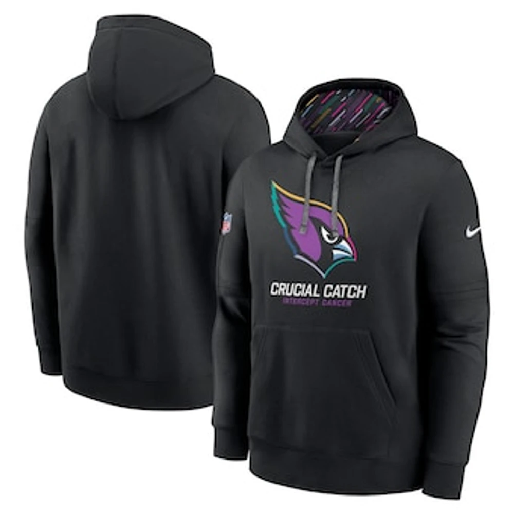 Men's Nike Black Arizona Cardinals 2024 NFL Crucial Catch Club Pullover Hoodie