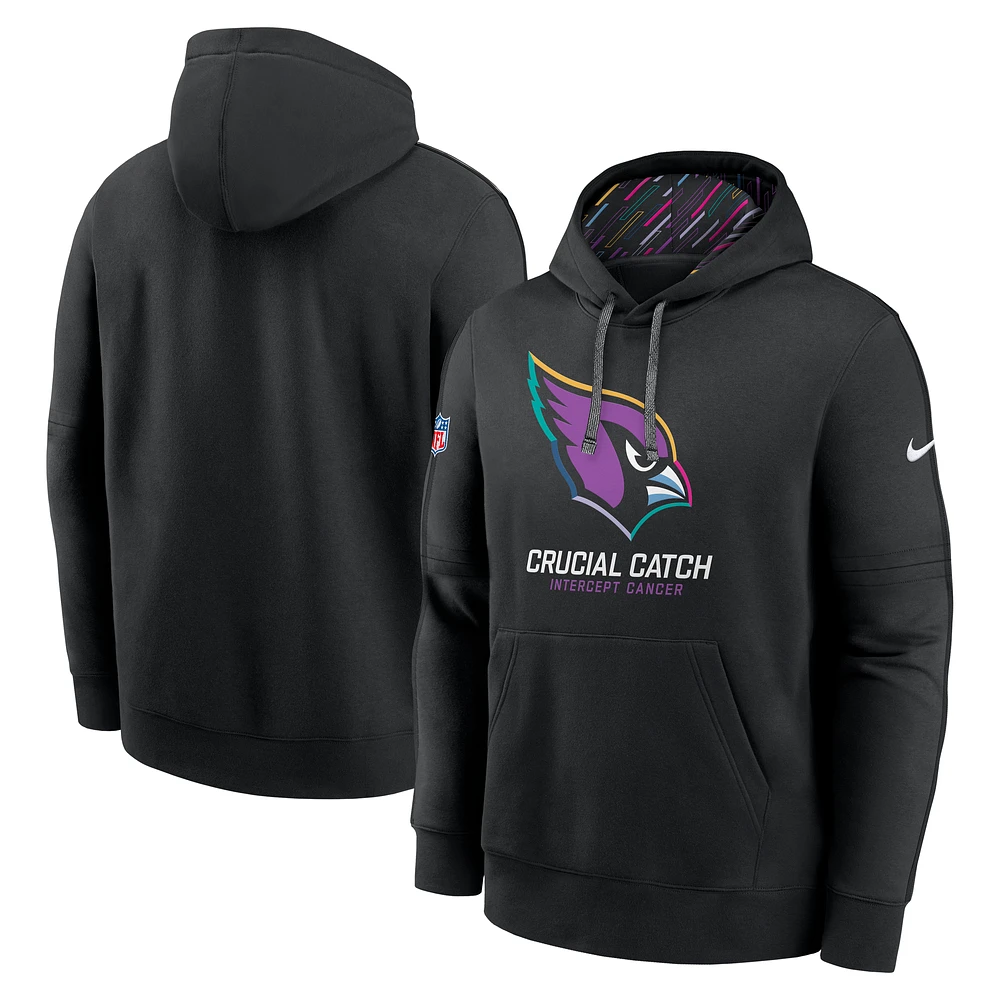 Men's Nike Black Arizona Cardinals 2024 NFL Crucial Catch Club Pullover Hoodie