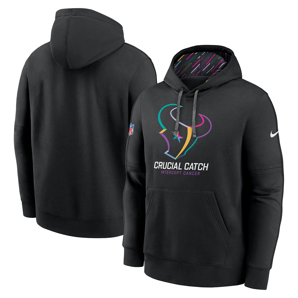 Men's Nike Black Houston Texans 2024 NFL Crucial Catch Club Pullover Hoodie