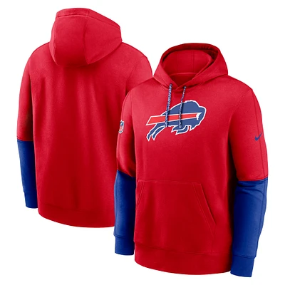 Men's Nike Red Buffalo Bills 2024 Sideline Club Pullover Hoodie