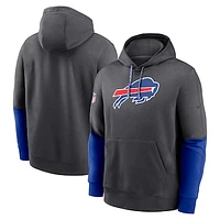 Men's Nike Anthracite Buffalo Bills 2024 Sideline Club Pullover Hoodie