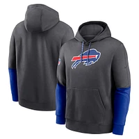 Men's Nike Anthracite Buffalo Bills 2024 Sideline Club Pullover Hoodie