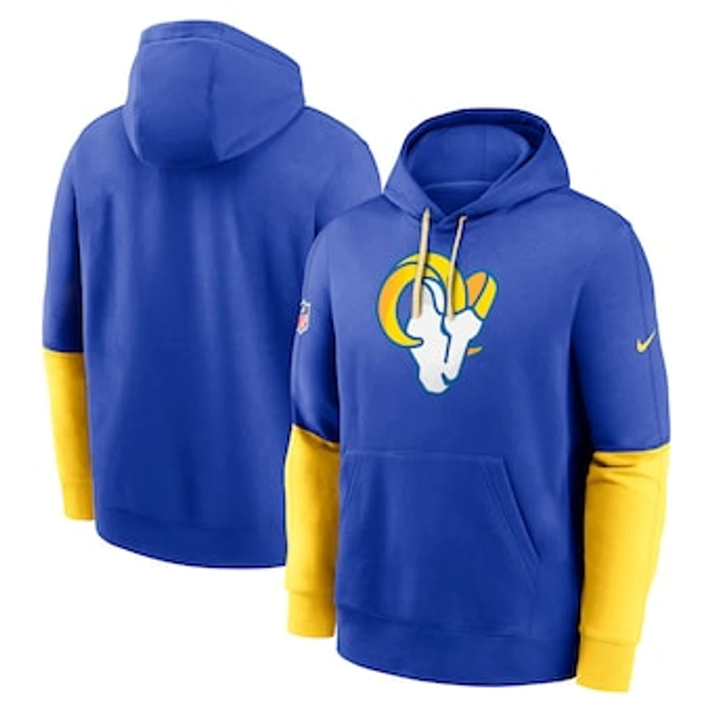 Men's Nike Royal Los Angeles Rams 2024 Sideline Club Pullover Hoodie