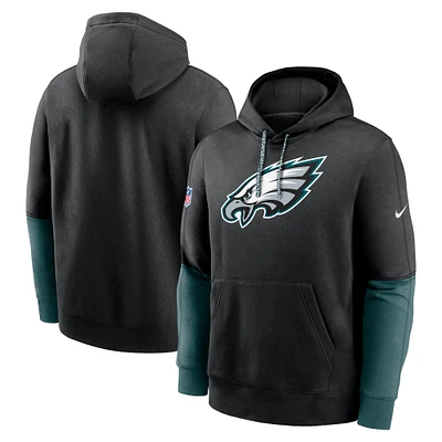 Men's Nike Black Philadelphia Eagles 2024 Sideline Club Pullover Hoodie