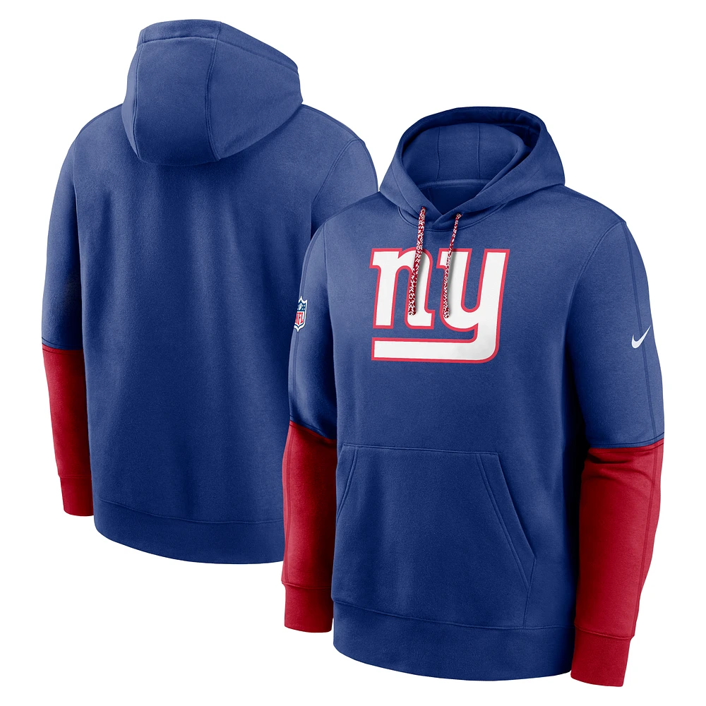 Men's Nike Royal New York Giants 2024 Sideline Club Pullover Hoodie