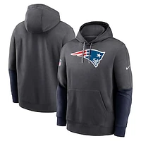 Men's Nike Anthracite New England Patriots 2024 Sideline Club Pullover Hoodie