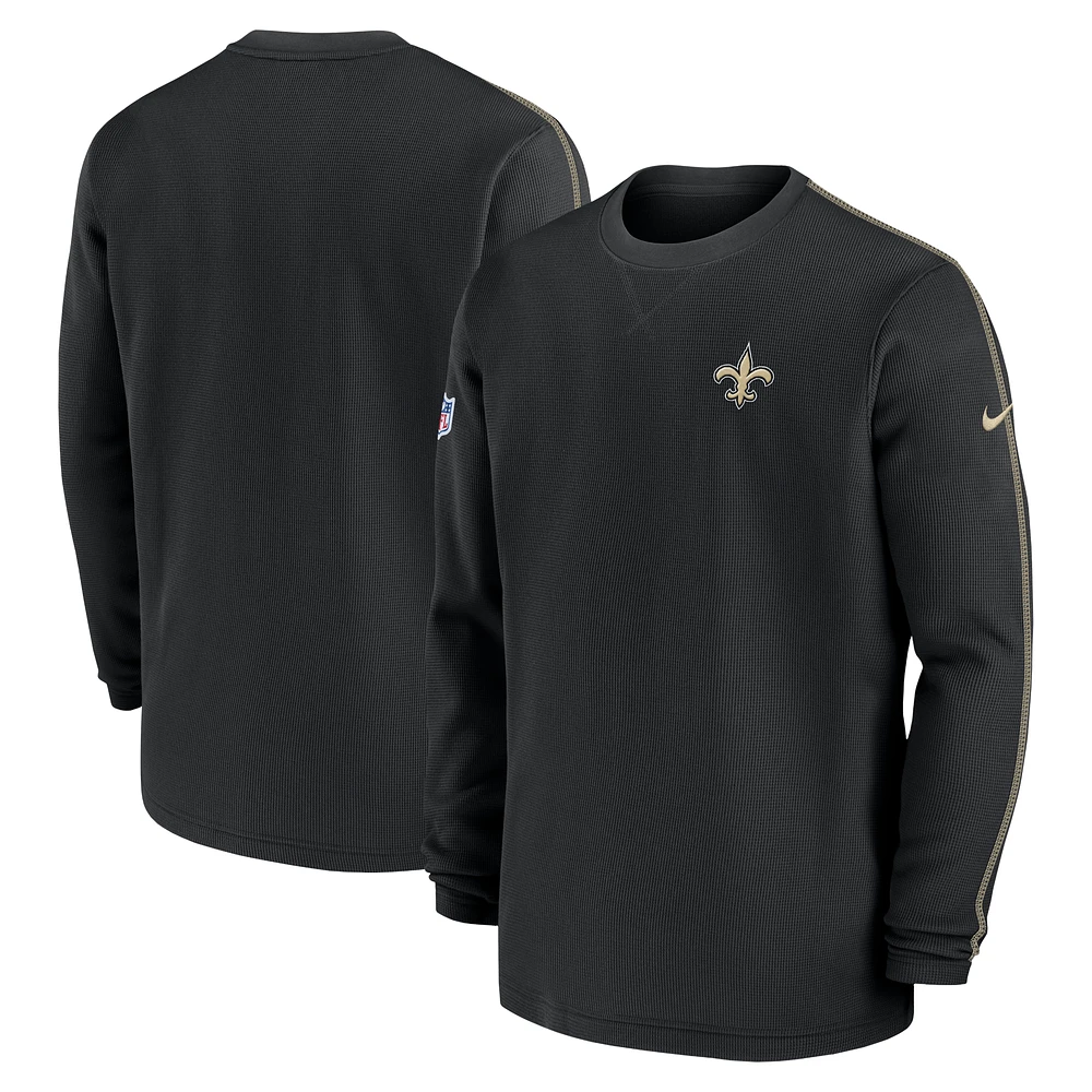 Men's Nike Black New Orleans Saints 2024 Sideline Coaches Long Sleeve Top