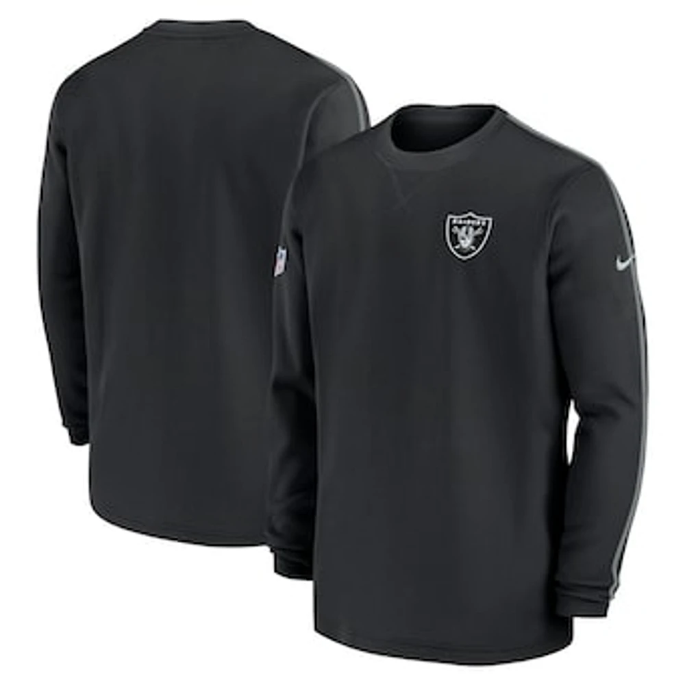 Men's Nike Las Vegas Raiders 2024 Sideline Coaches Long Sleeve Top