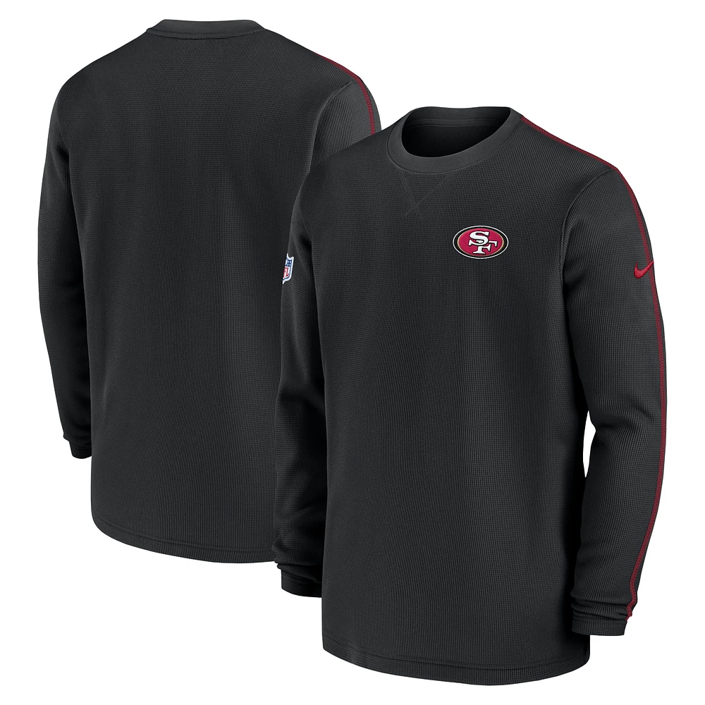 Men's Nike Black San Francisco 49ers 2024 Sideline Coaches Long Sleeve Top