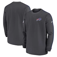 Men's Nike Anthracite Buffalo Bills 2024 Sideline Coaches Long Sleeve Top