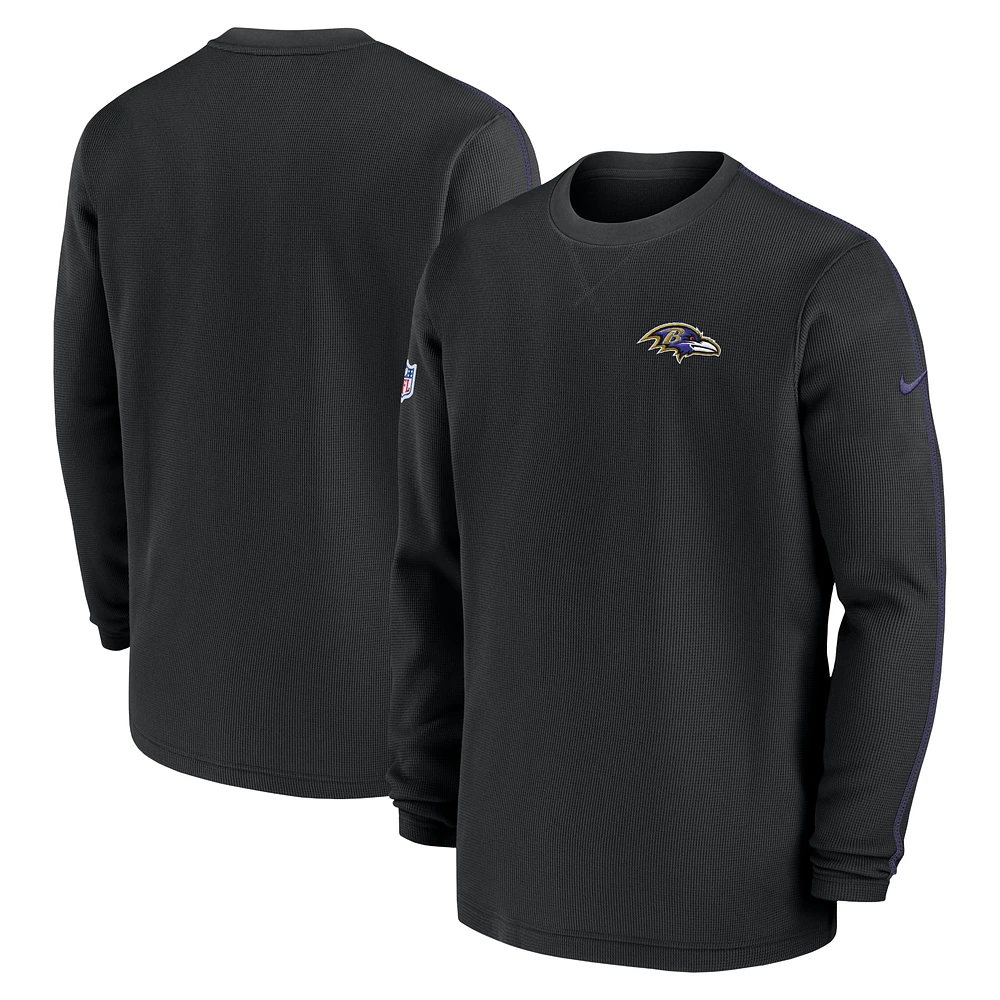 Men's Nike Black Baltimore Ravens 2024 Sideline Coaches Long Sleeve Top