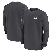 Men's Nike Anthracite Green Bay Packers 2024 Sideline Coaches Long Sleeve Top