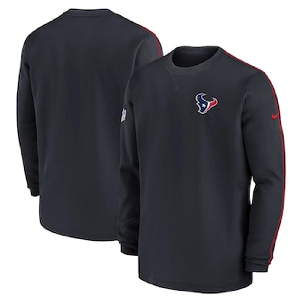 Men's Nike Navy Houston Texans 2024 Sideline Coaches Long Sleeve Top