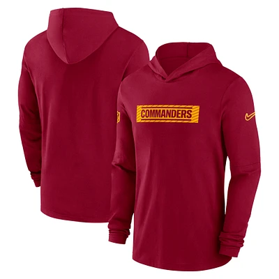 Men's Nike Burgundy Washington Commanders Sideline Hoodie Performance Long Sleeve T-Shirt