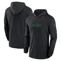 Men's Nike Black New York Jets 2024/25 Sideline Performance Long Sleeve Hoodie T-Shirt