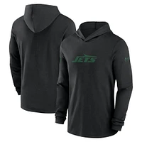 Men's Nike Black New York Jets 2024/25 Sideline Performance Long Sleeve Hoodie T-Shirt