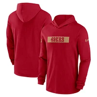 Men's Nike Scarlet San Francisco 49ers Sideline Hoodie Performance Long Sleeve T-Shirt