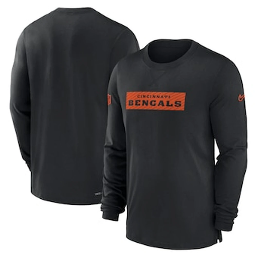 Men's Nike Black Cincinnati Bengals Sideline Player Performance Long Sleeve T-Shirt