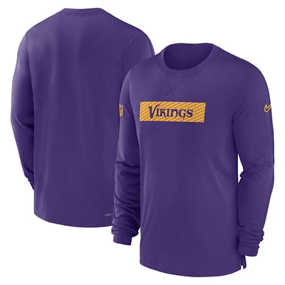 Men's Nike Purple Minnesota Vikings Sideline Player Performance Long Sleeve T-Shirt