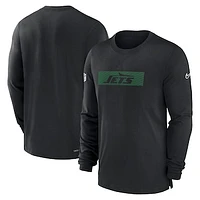 Men's Nike Black New York Jets Sideline Player Performance Long Sleeve T-Shirt