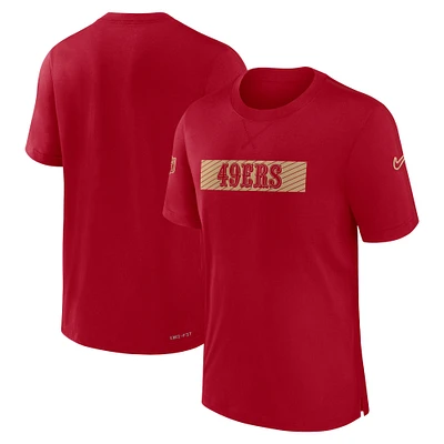 Men's Nike Scarlet San Francisco 49ers Sideline Player Performance T-Shirt