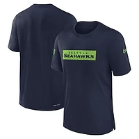 Men's Nike College Navy Seattle Seahawks Sideline Player Performance T-Shirt