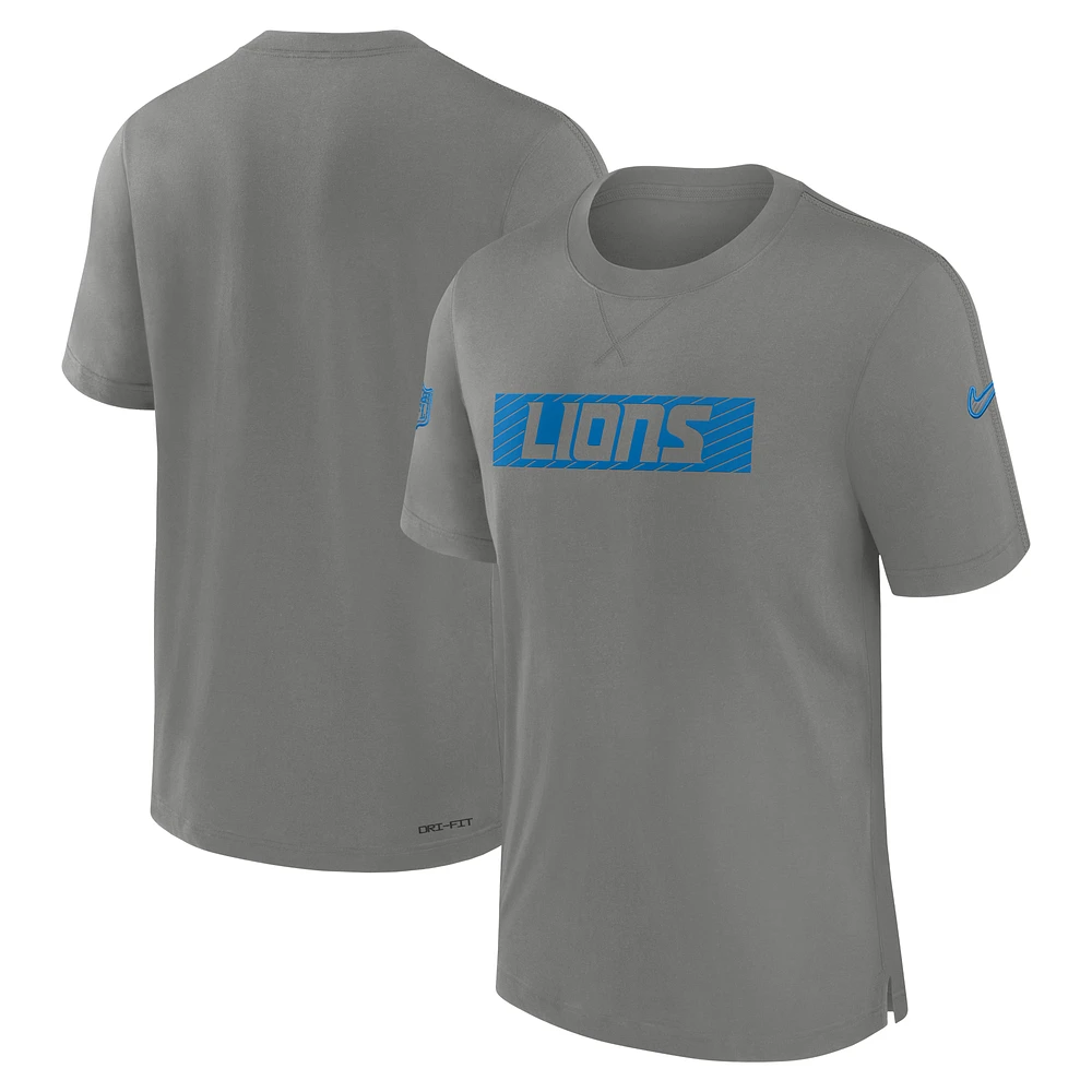 Men's Nike Gray Detroit Lions Sideline Player Performance T-Shirt