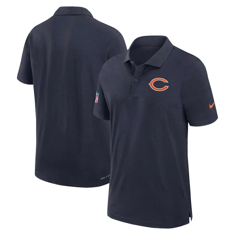 Men's Nike Navy Chicago Bears 2024/25 Sideline Performance Polo