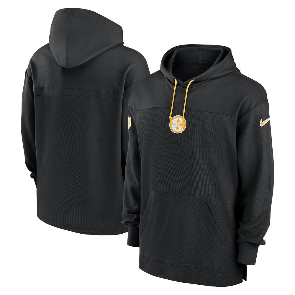 Men's Nike Black Pittsburgh Steelers Sideline Jersey Performance Pullover Hoodie