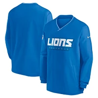 Men's Nike Blue Detroit Lions Sideline Pullover Wind Shirt