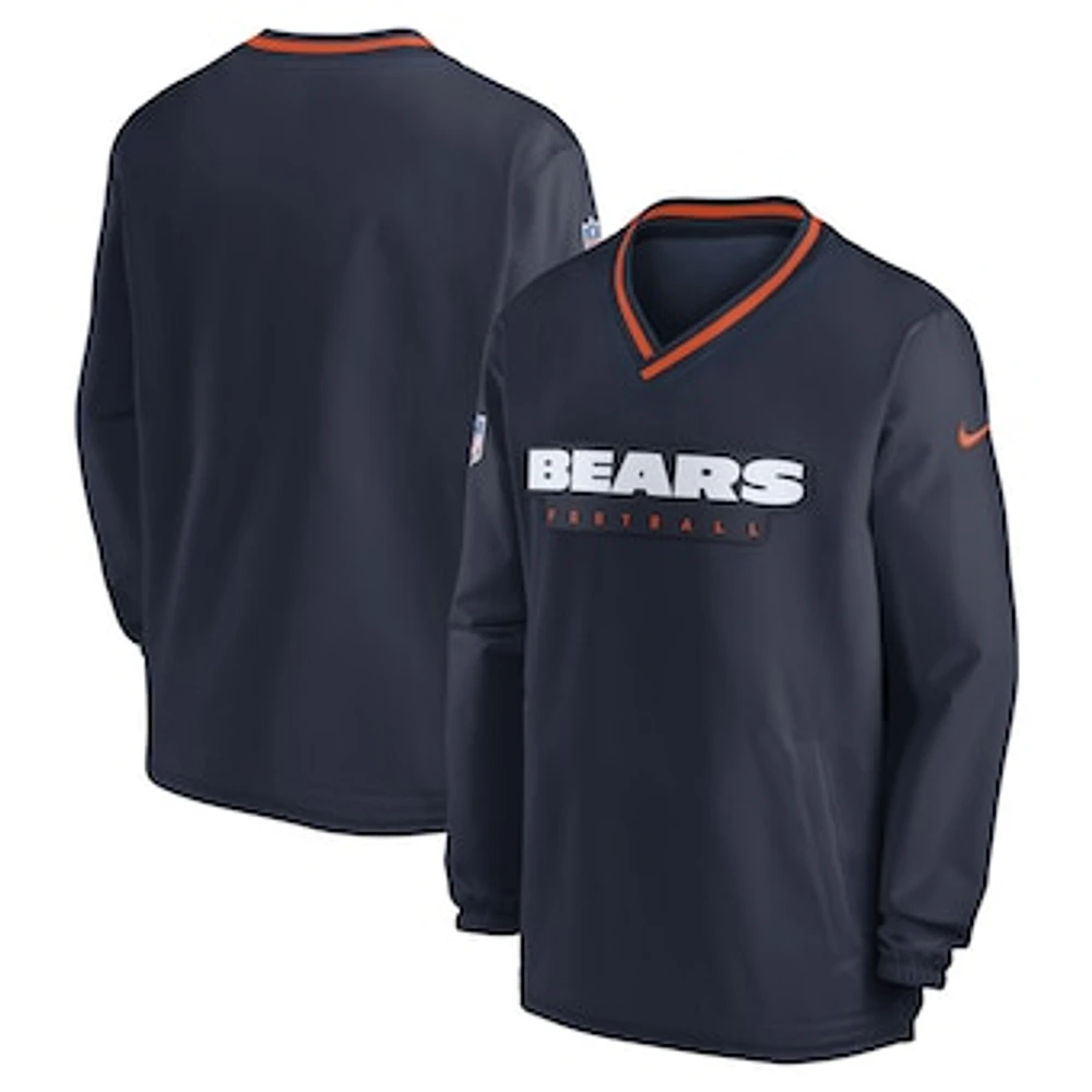 Men's Nike Navy Chicago Bears Sideline Pullover Wind Shirt