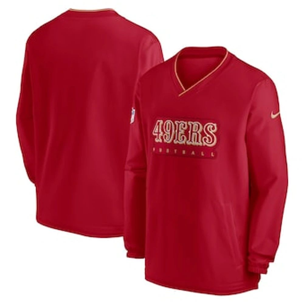 Men's Nike Scarlet San Francisco 49ers Sideline Pullover Wind Shirt