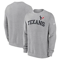 Men's Nike Heather Gray Houston Texans Club Pullover Sweatshirt