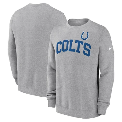 Men's Nike Heather Gray Indianapolis Colts Club Pullover Sweatshirt