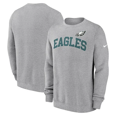 Men's Nike Heather Gray Philadelphia Eagles Club Pullover Sweatshirt