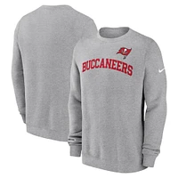 Men's Nike Heather Gray Tampa Bay Buccaneers Club Pullover Sweatshirt