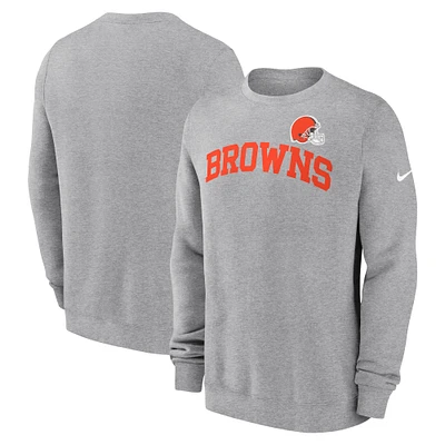 Men's Nike Heather Gray Cleveland Browns Club Pullover Sweatshirt