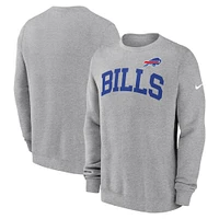 Men's Nike Heather Gray Buffalo Bills Club Pullover Sweatshirt