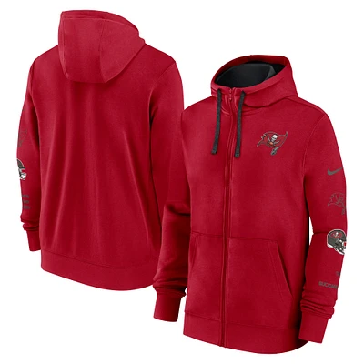 Men's Nike Red Tampa Bay Buccaneers Club Full-Zip Hoodie Jacket