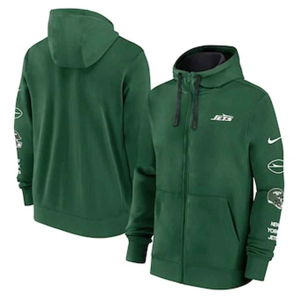 Men's Nike Green New York Jets Club Full-Zip Hoodie Jacket