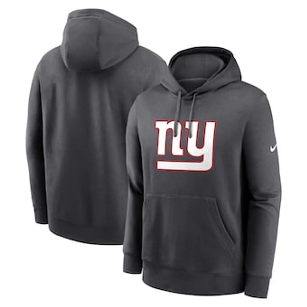 Men's Nike Anthracite New York Giants Club Logo Pullover Hoodie