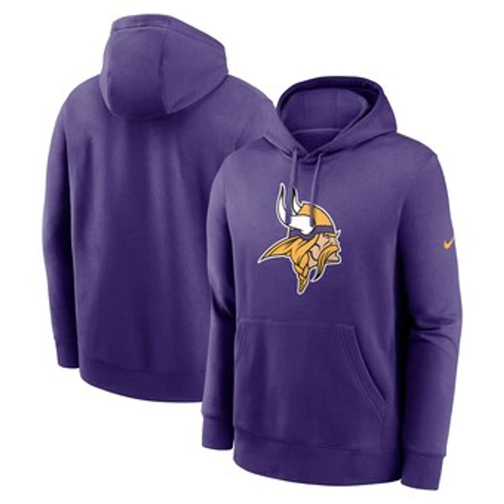 Men's Nike Purple Minnesota Vikings Club Logo Pullover Hoodie