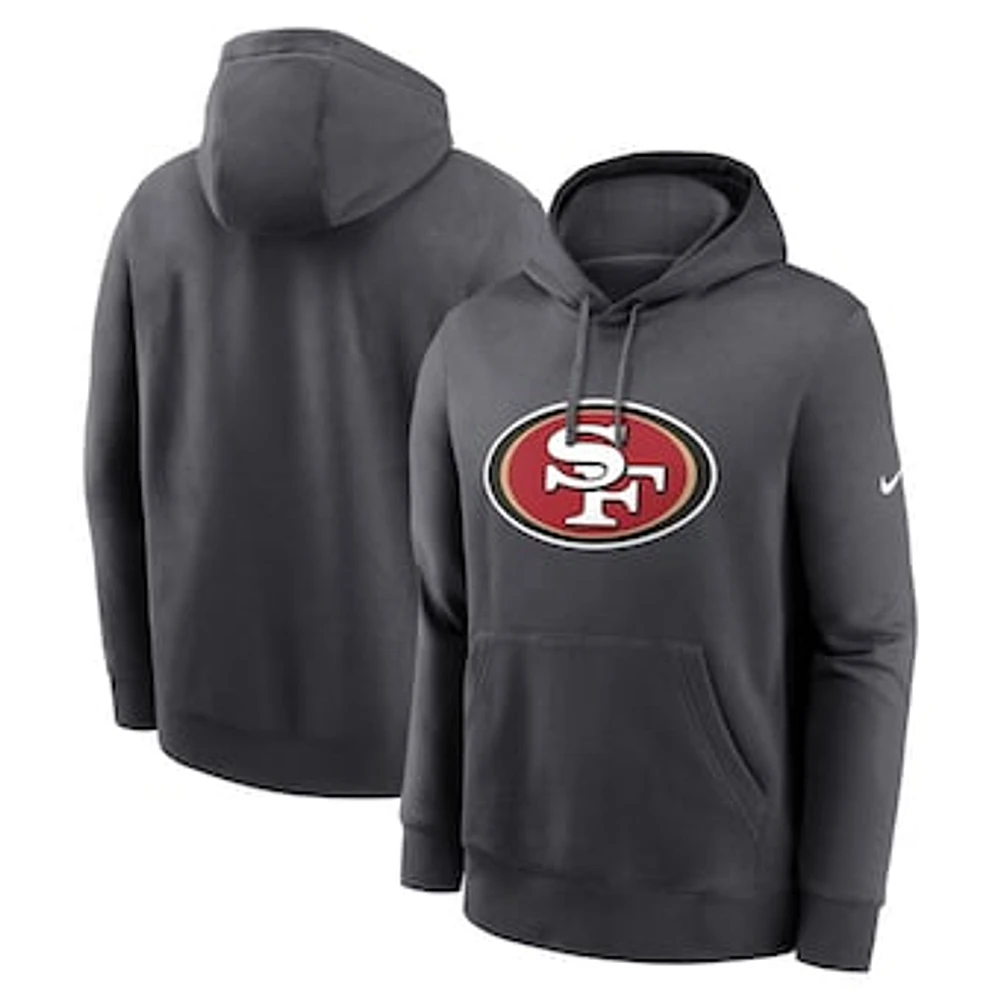 Men's Nike Anthracite San Francisco 49ers Club Logo Pullover Hoodie