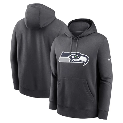 Men's Nike Anthracite Seattle Seahawks Club Logo Pullover Hoodie