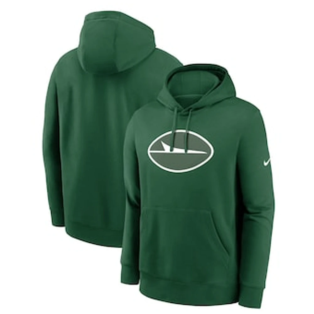 Men's Nike Green New York Jets Club Logo Pullover Hoodie