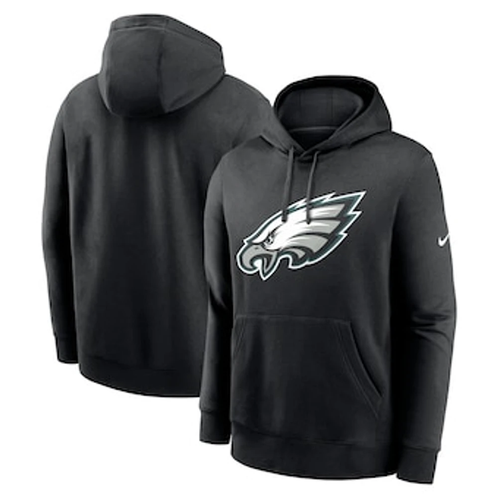 Men's Nike Black Philadelphia Eagles Club Logo Pullover Hoodie