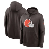 Men's Nike Brown Cleveland Browns Club Logo Pullover Hoodie