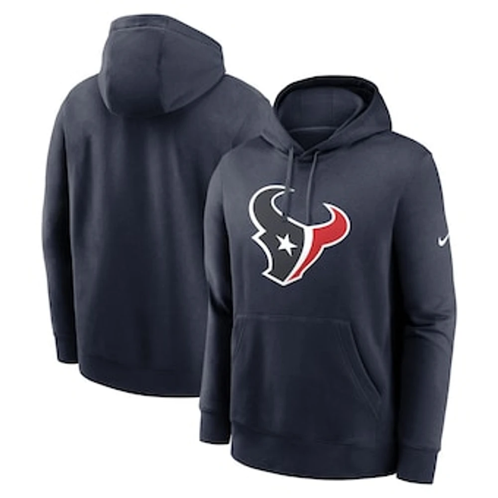 Men's Nike Navy Houston Texans Club Logo Pullover Hoodie